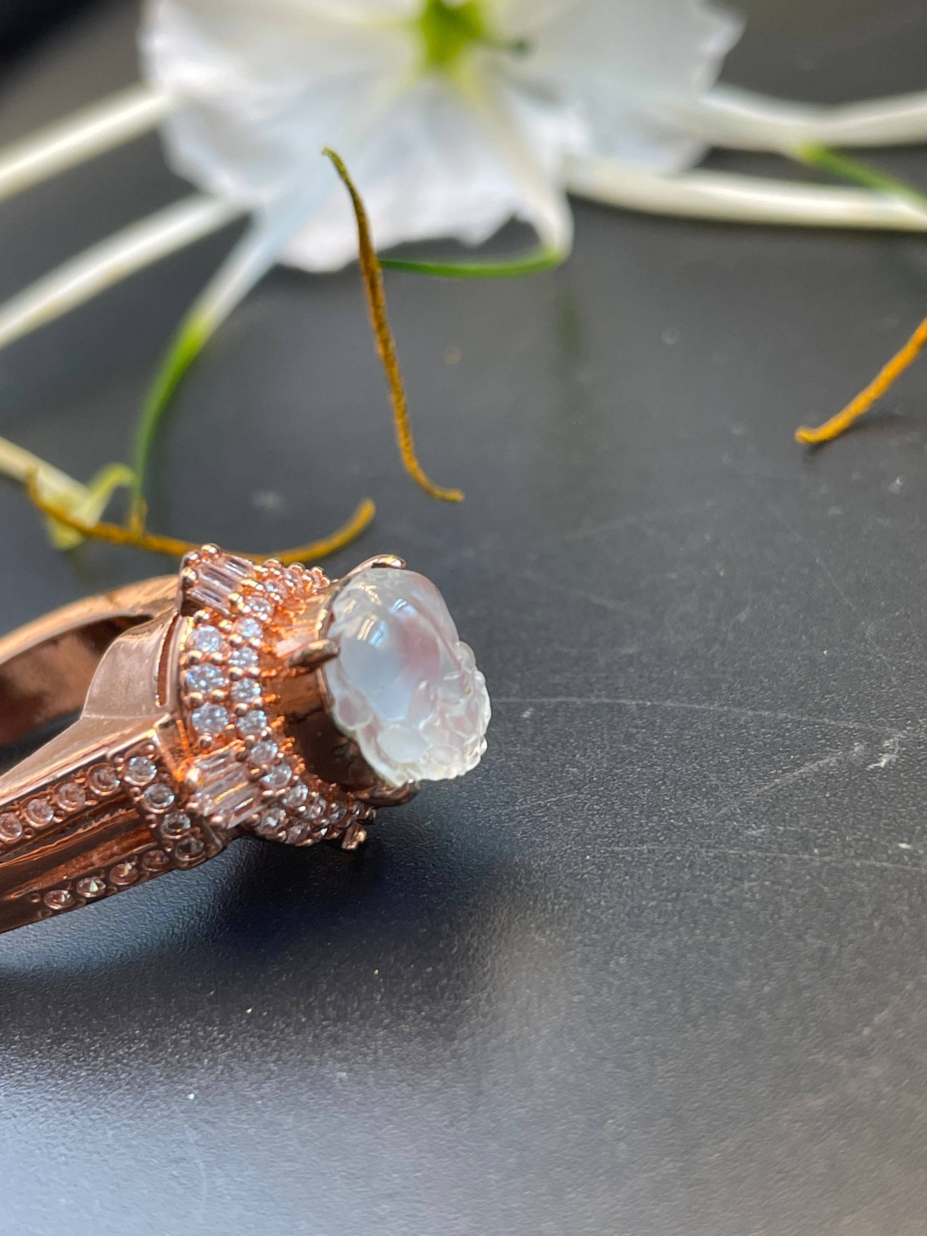 緬甸翡翠冰種貔貅蛋面戒指