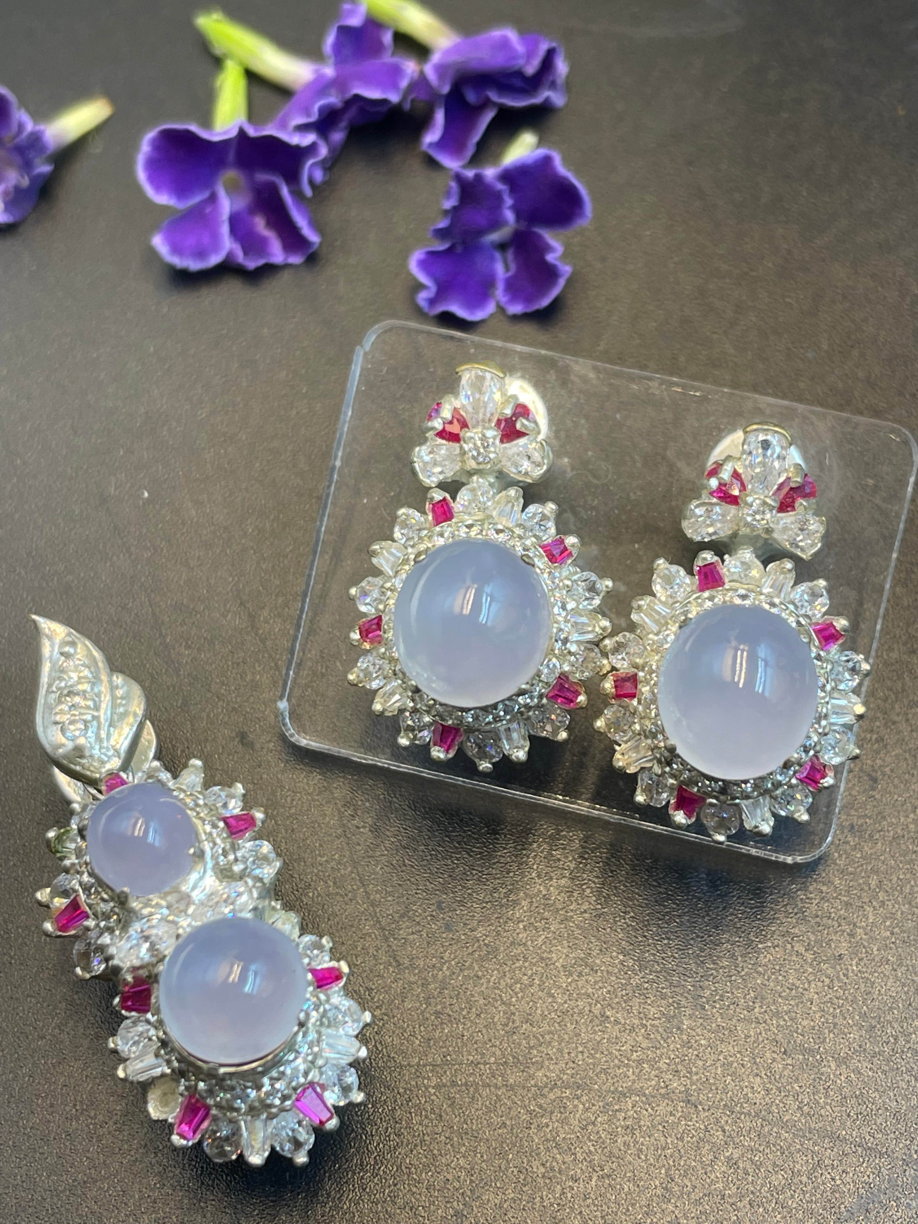 緬甸翡翠冰種蛋面套裝