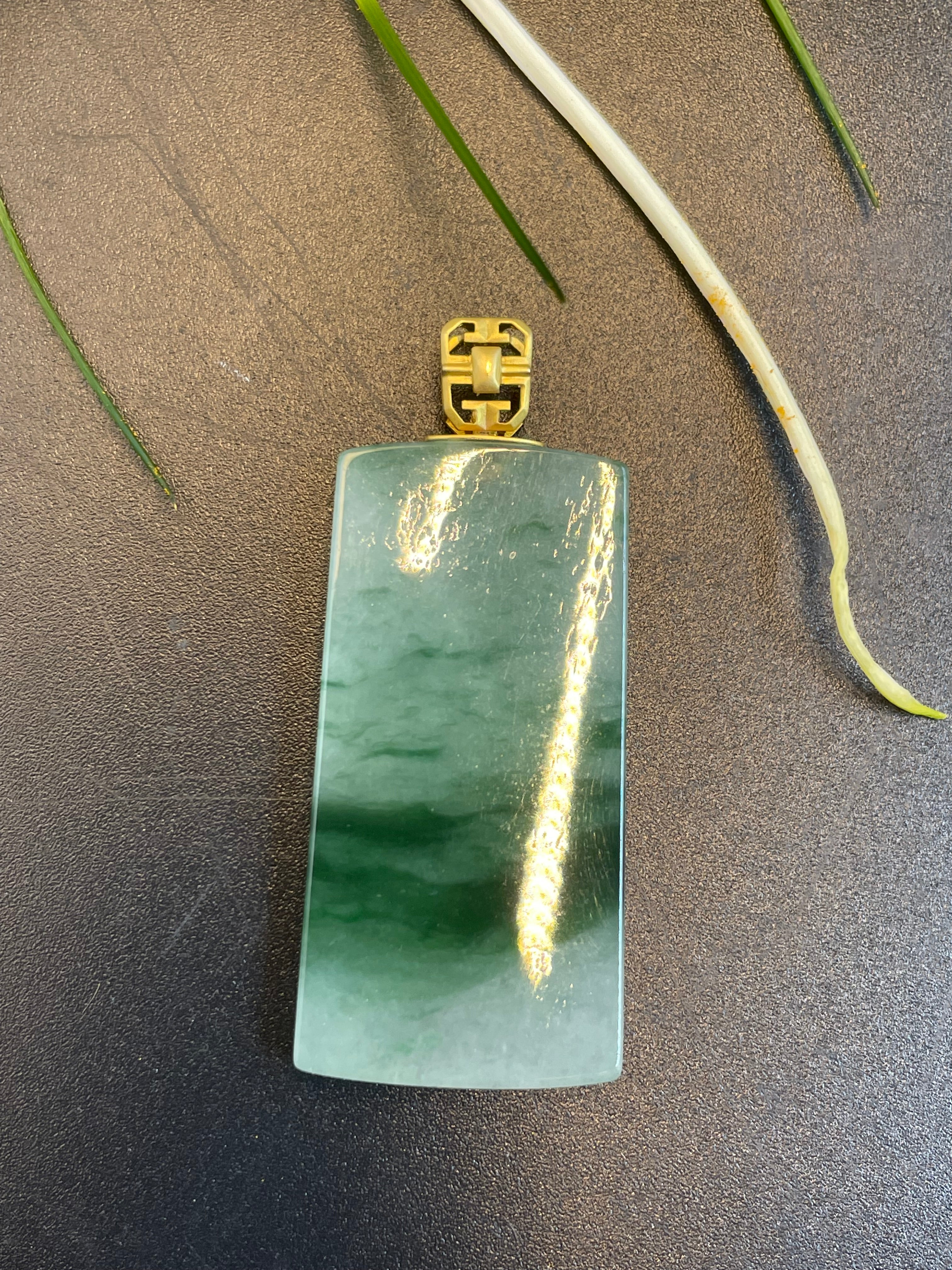 緬甸翡翠冰種飄花無事牌吊墜