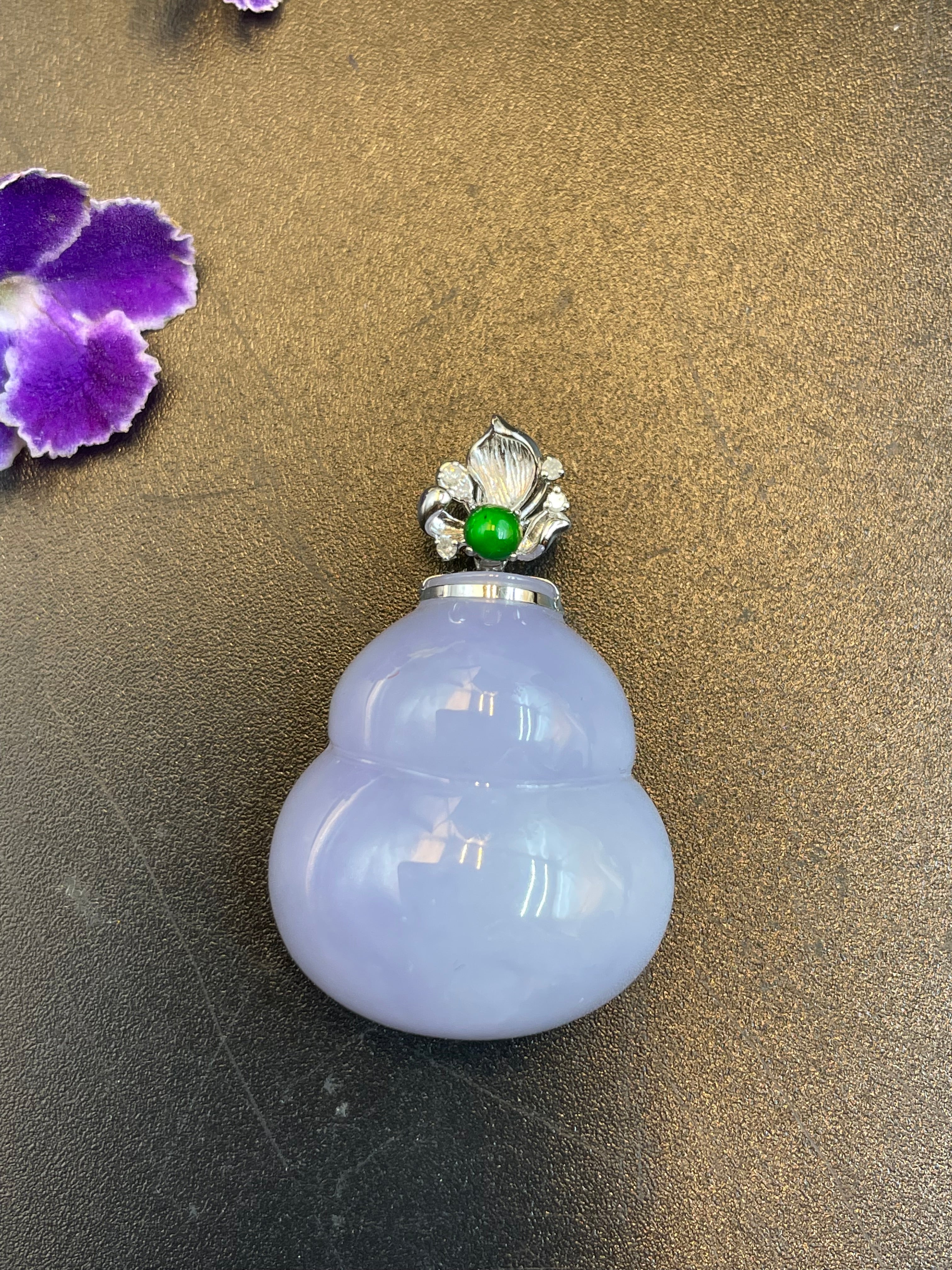 緬甸翡翠紫羅蘭福祿吊墜