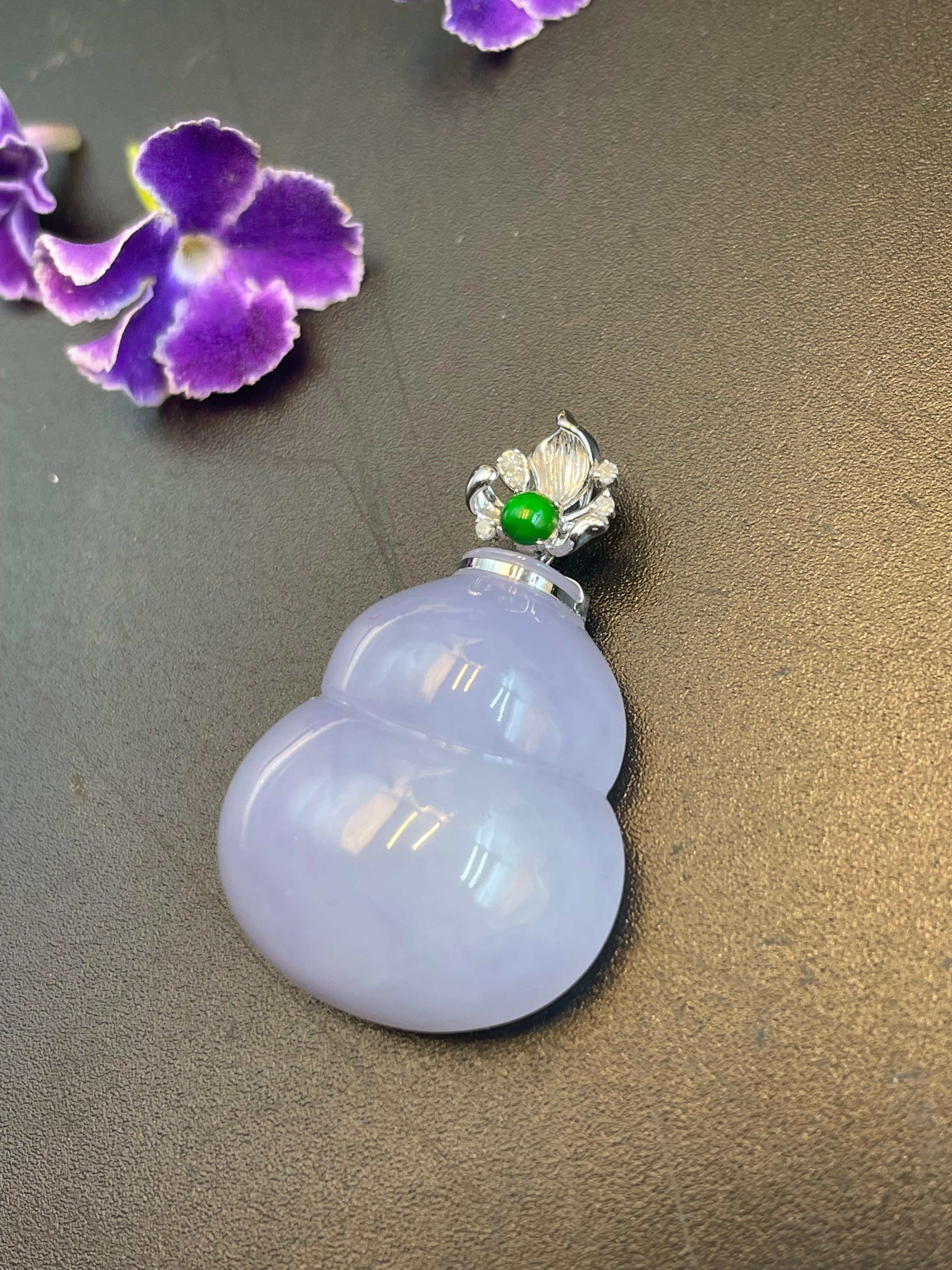 緬甸翡翠紫羅蘭福祿吊墜