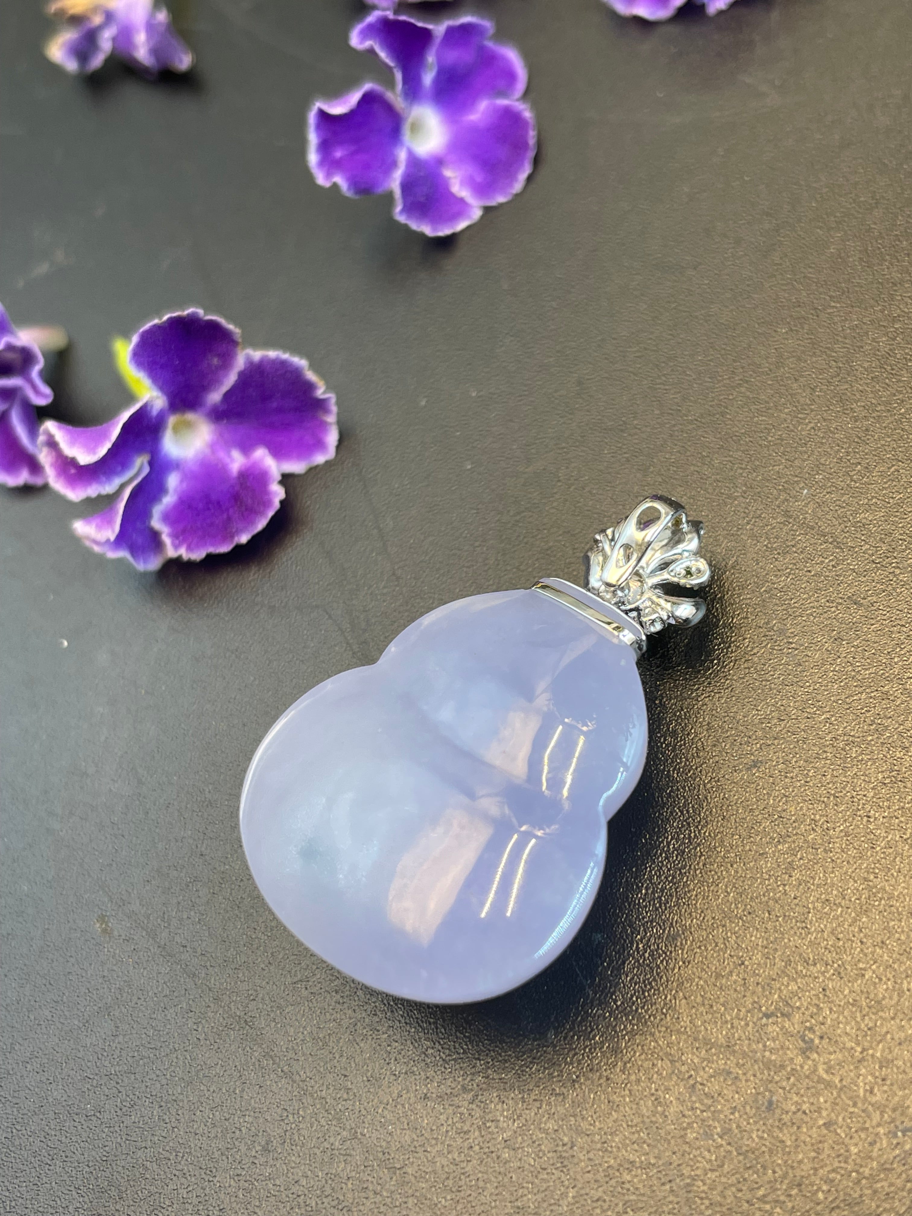 緬甸翡翠紫羅蘭福祿吊墜