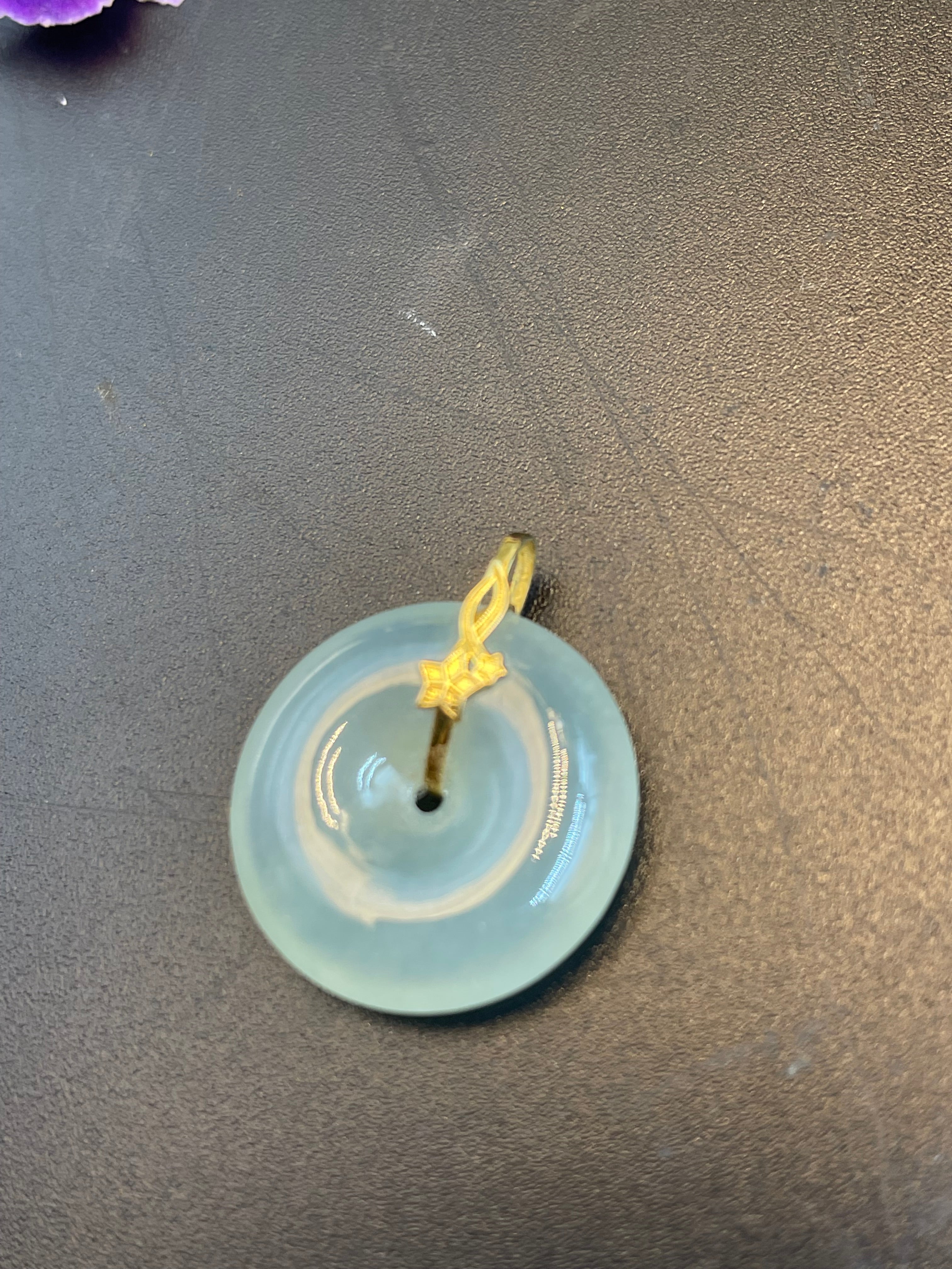 緬甸翡翠冰種平安扣吊墜