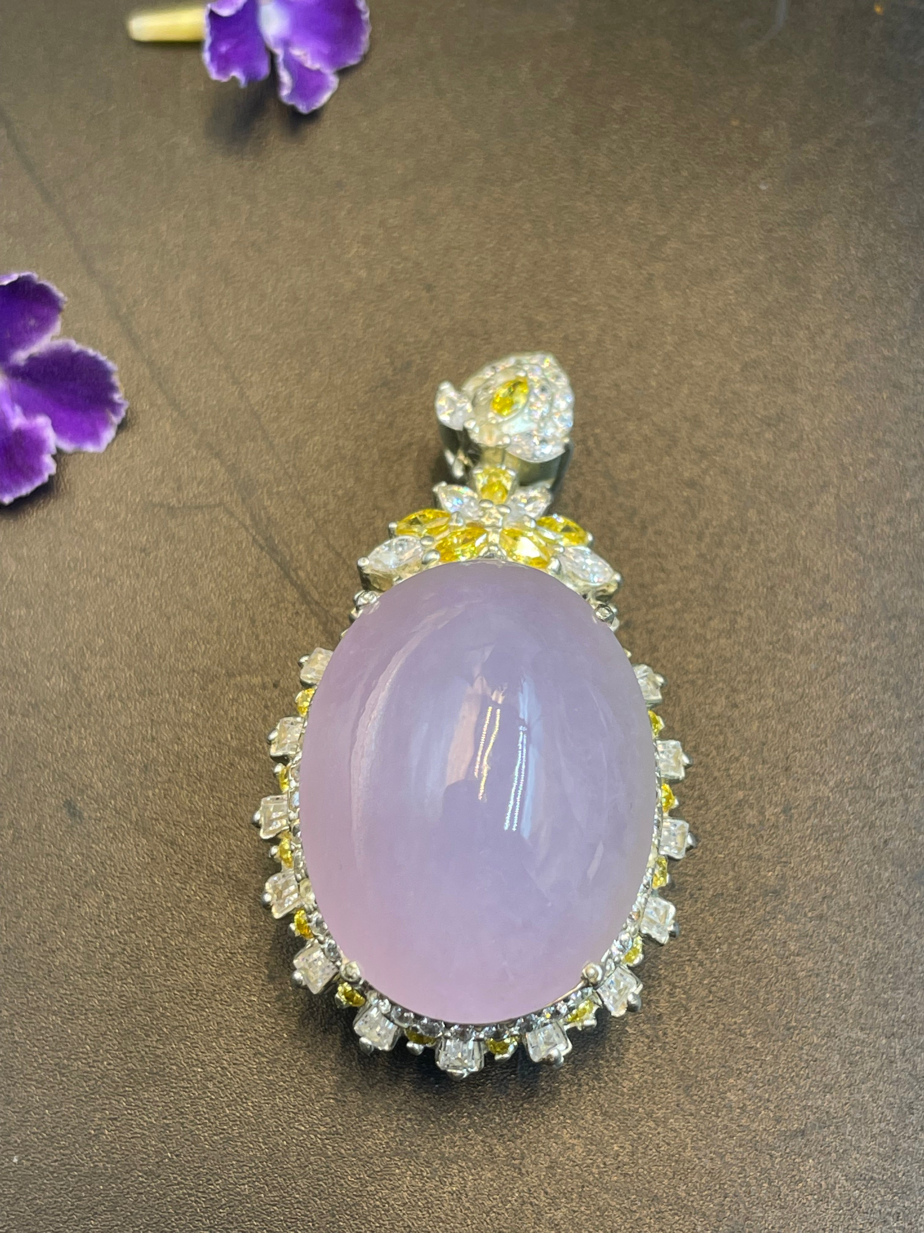 緬甸翡翠冰紫鴿子蛋吊墜