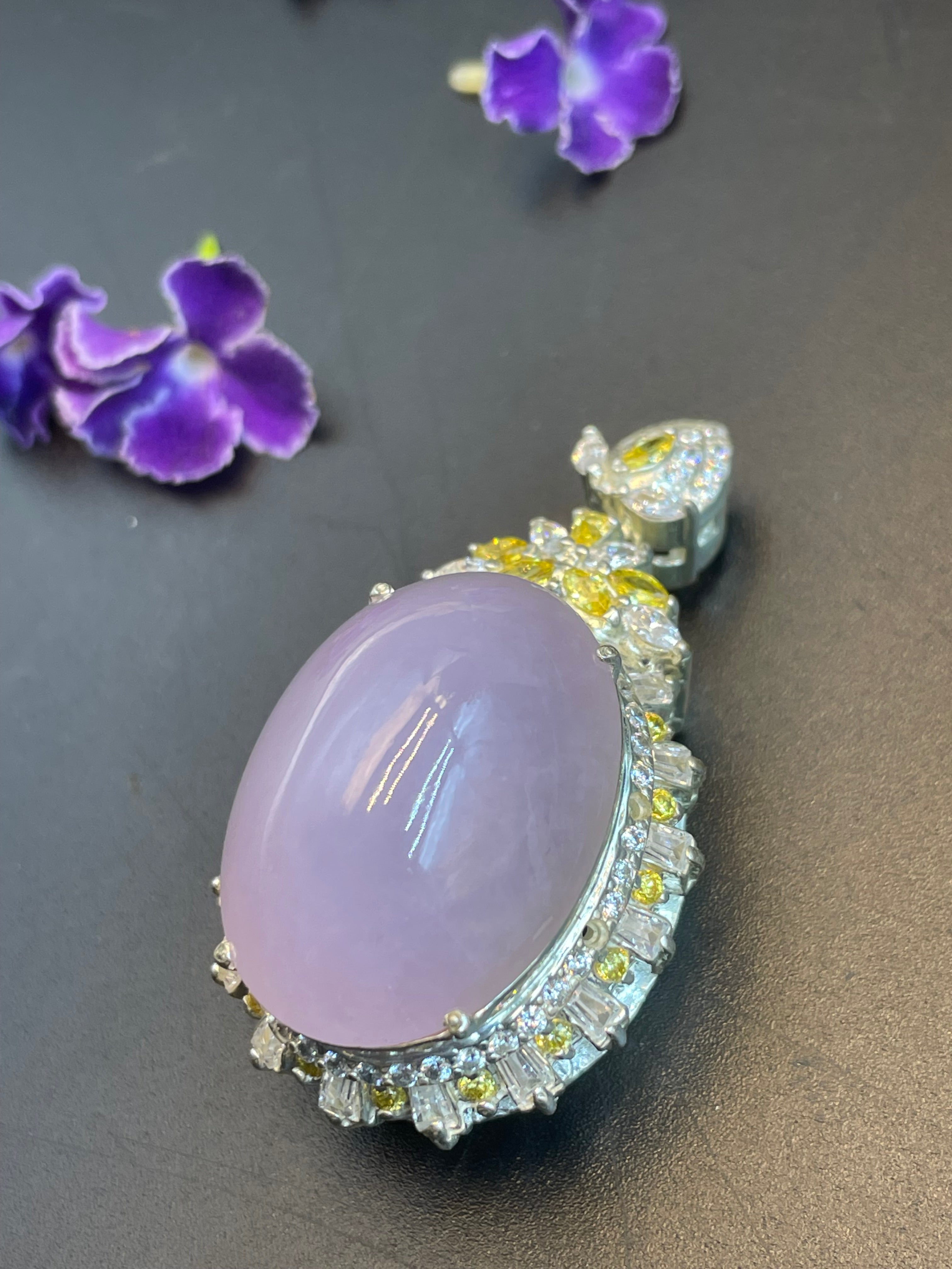 緬甸翡翠冰紫鴿子蛋吊墜