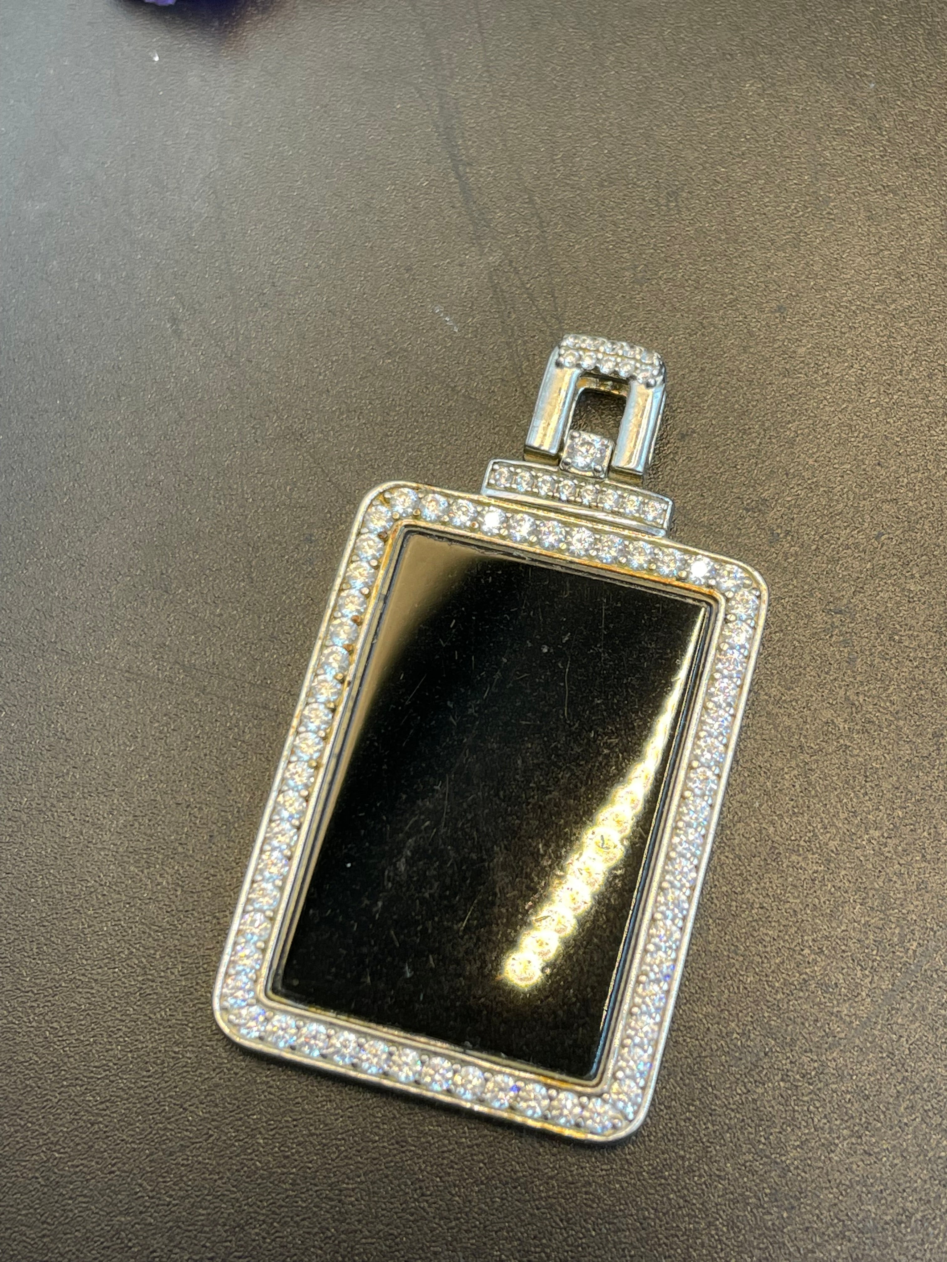 天然翡翠无事牌墨翠吊墜