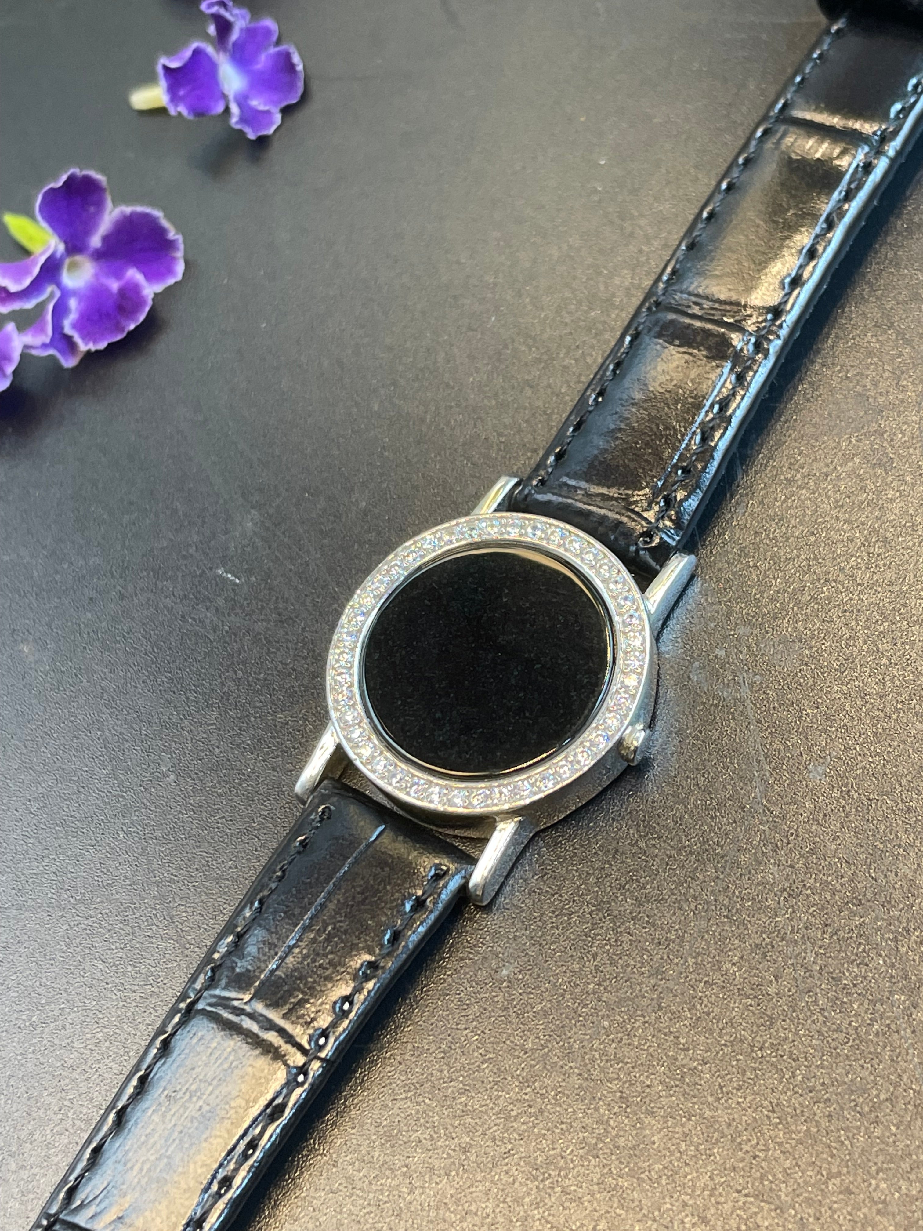 天然翡翠无事牌墨翠手链