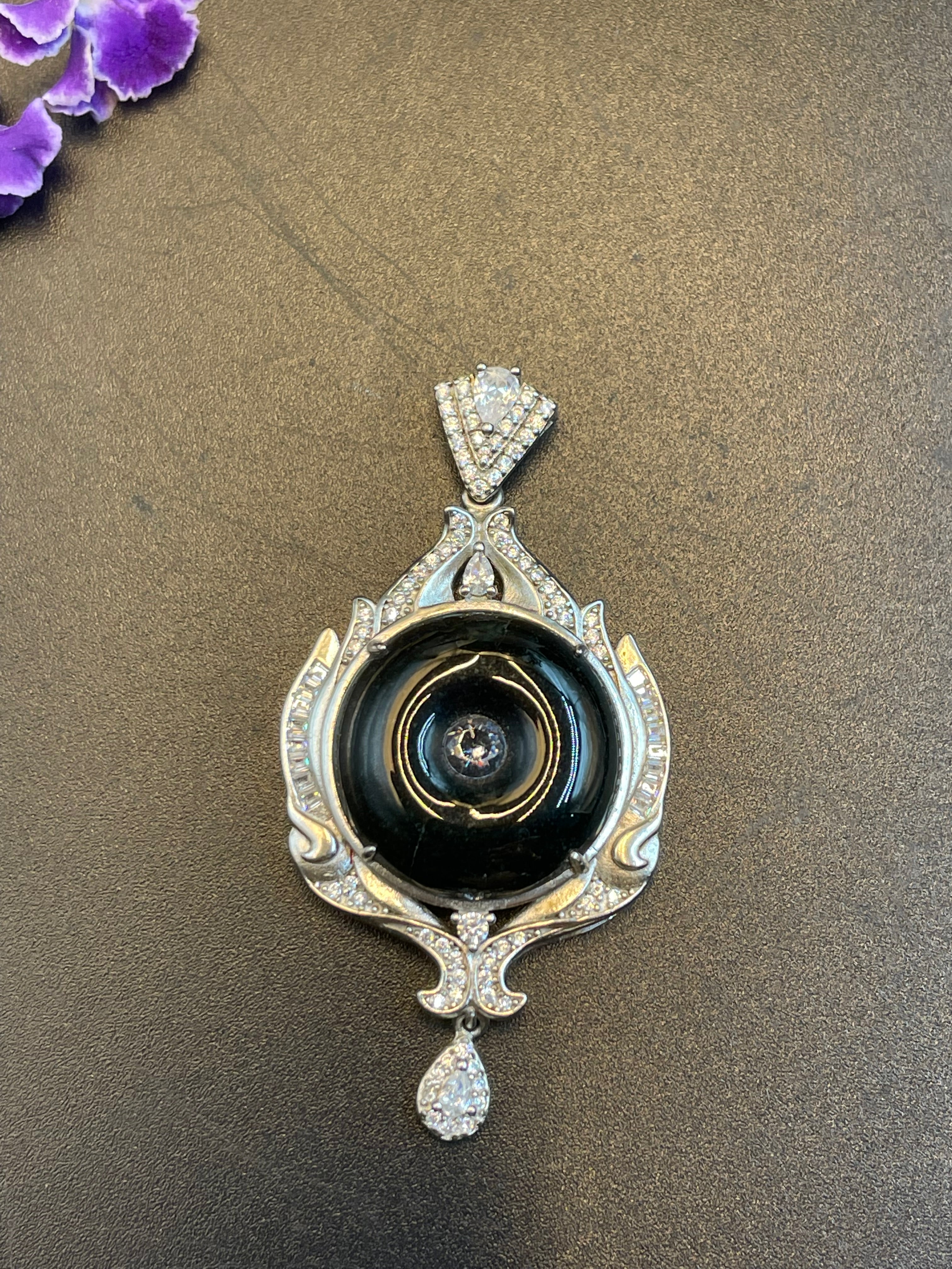 天然翡翠平安扣墨翠吊墜