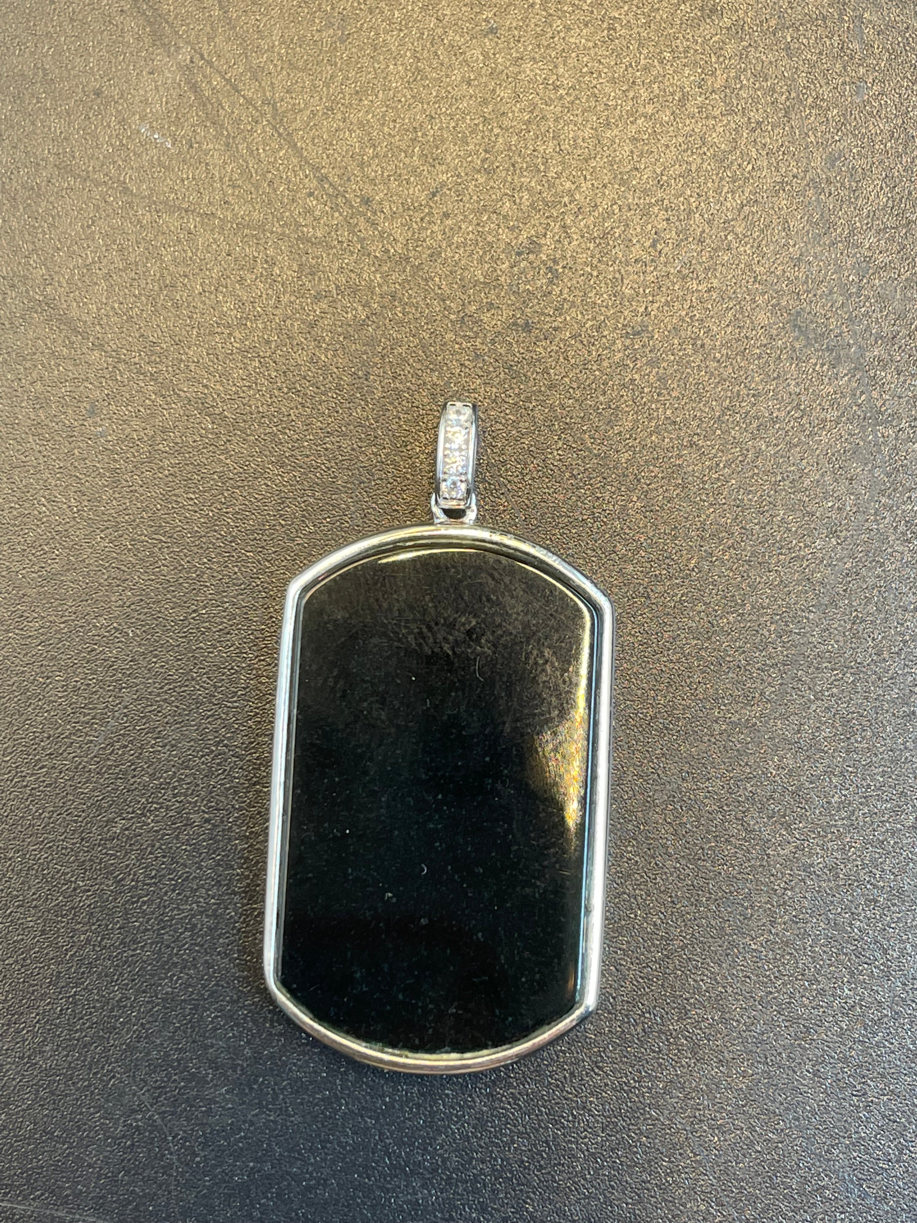 天然翡翠無事牌墨翠吊墜