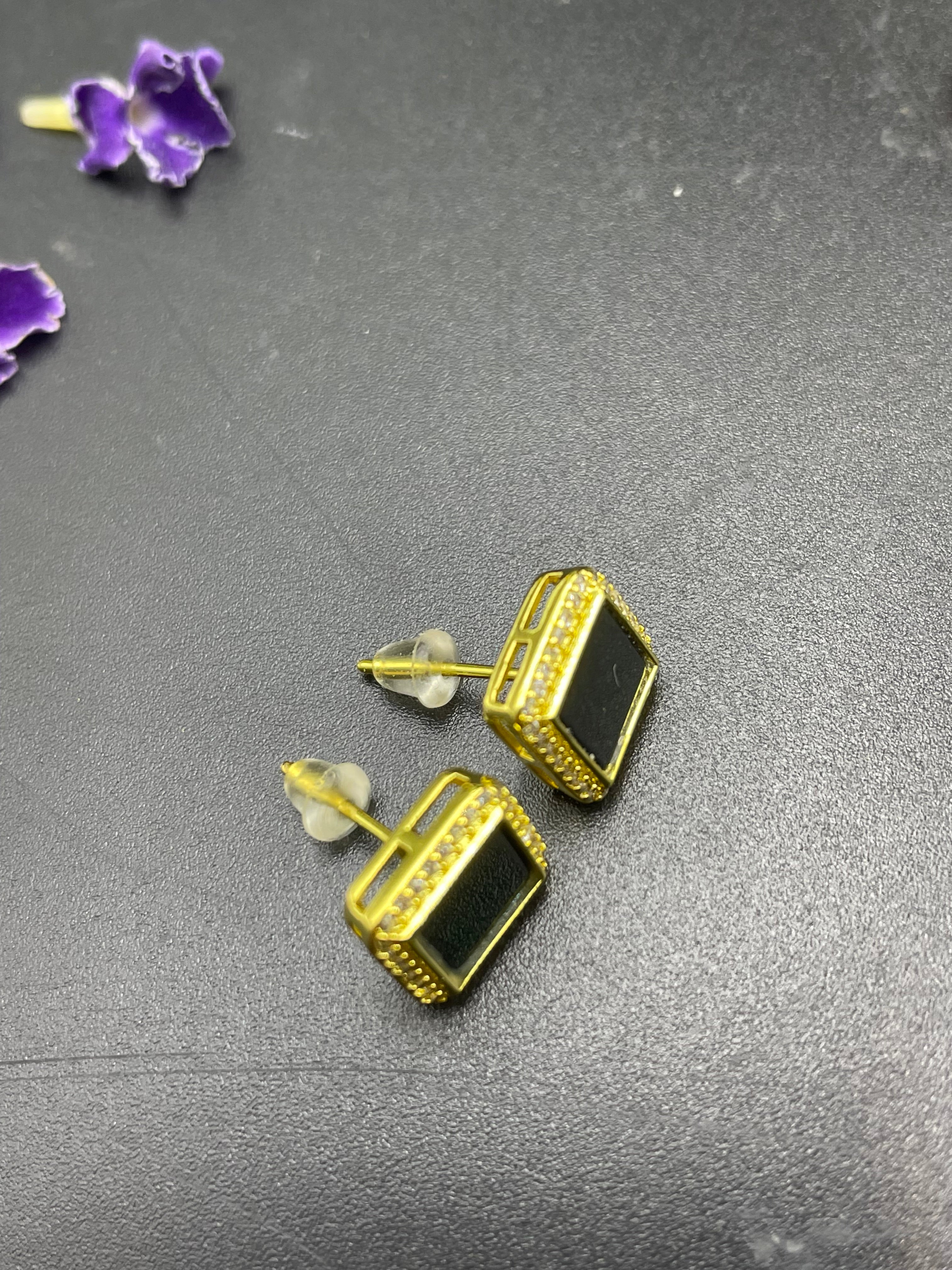 天然翡翠方形/珠子/四葉草/葫蘆墨翠耳環