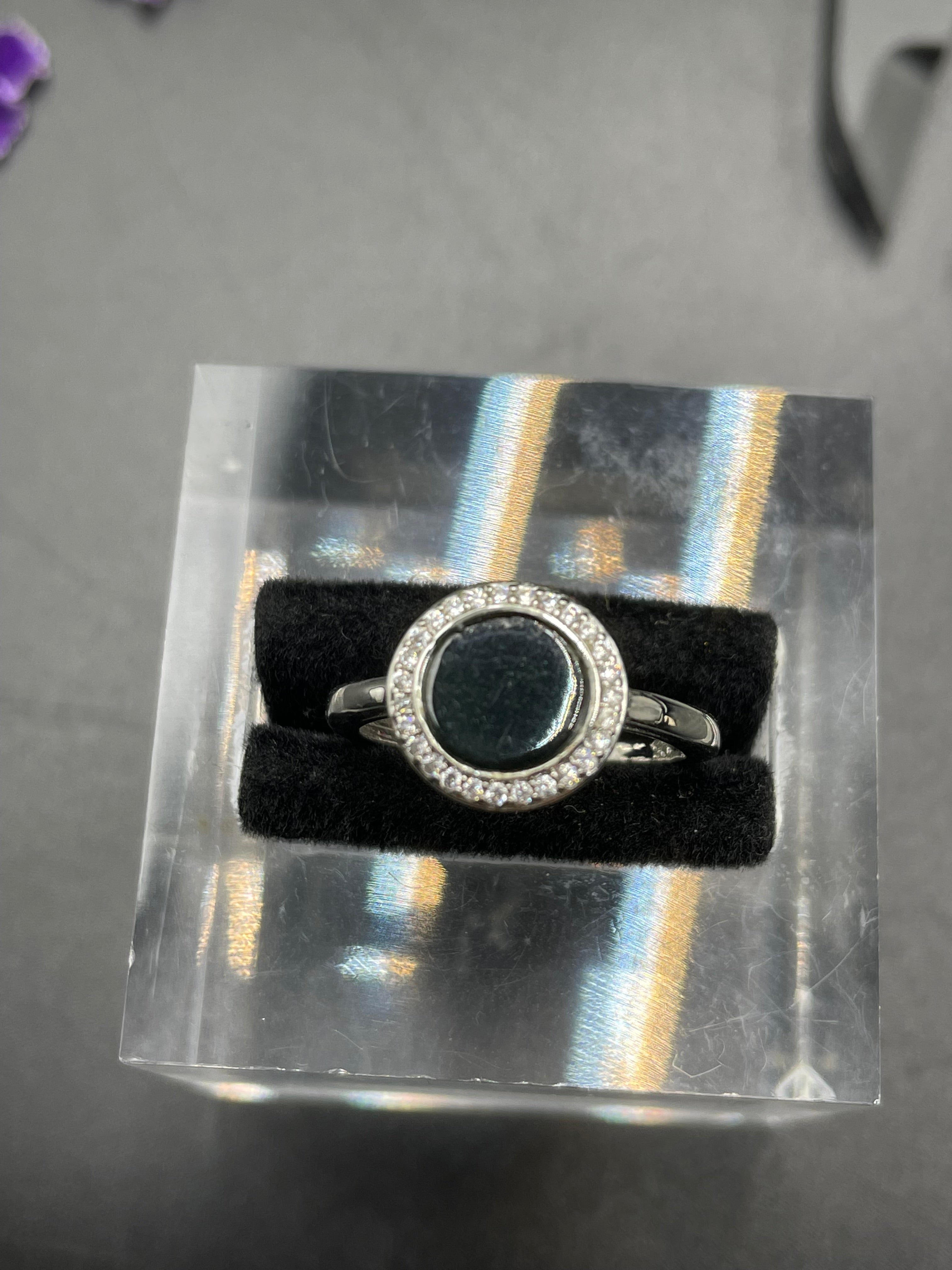 天然翡翠方形/圓形/愛心/葫蘆墨翠戒指