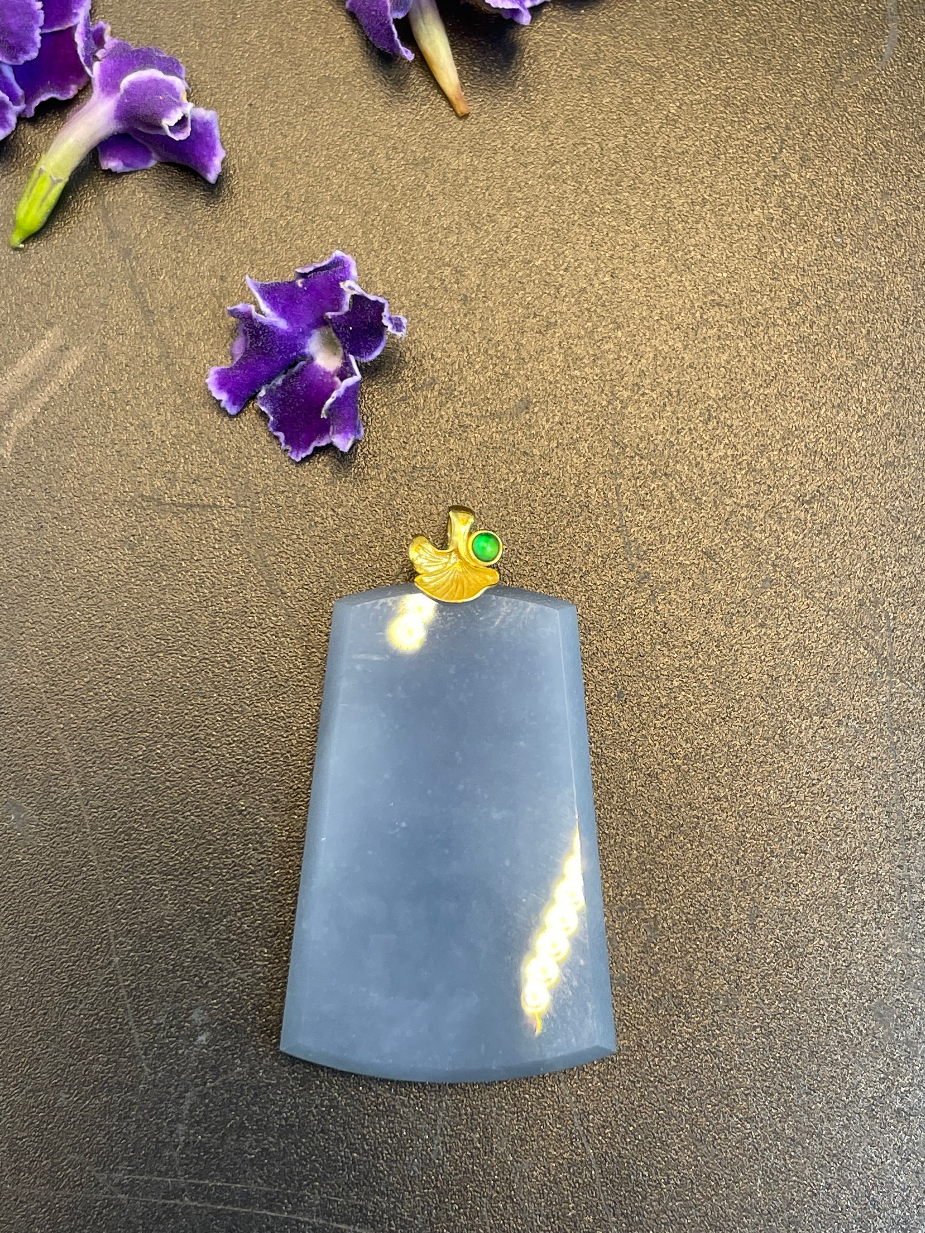 緬甸天然翡翠無事牌吊墜