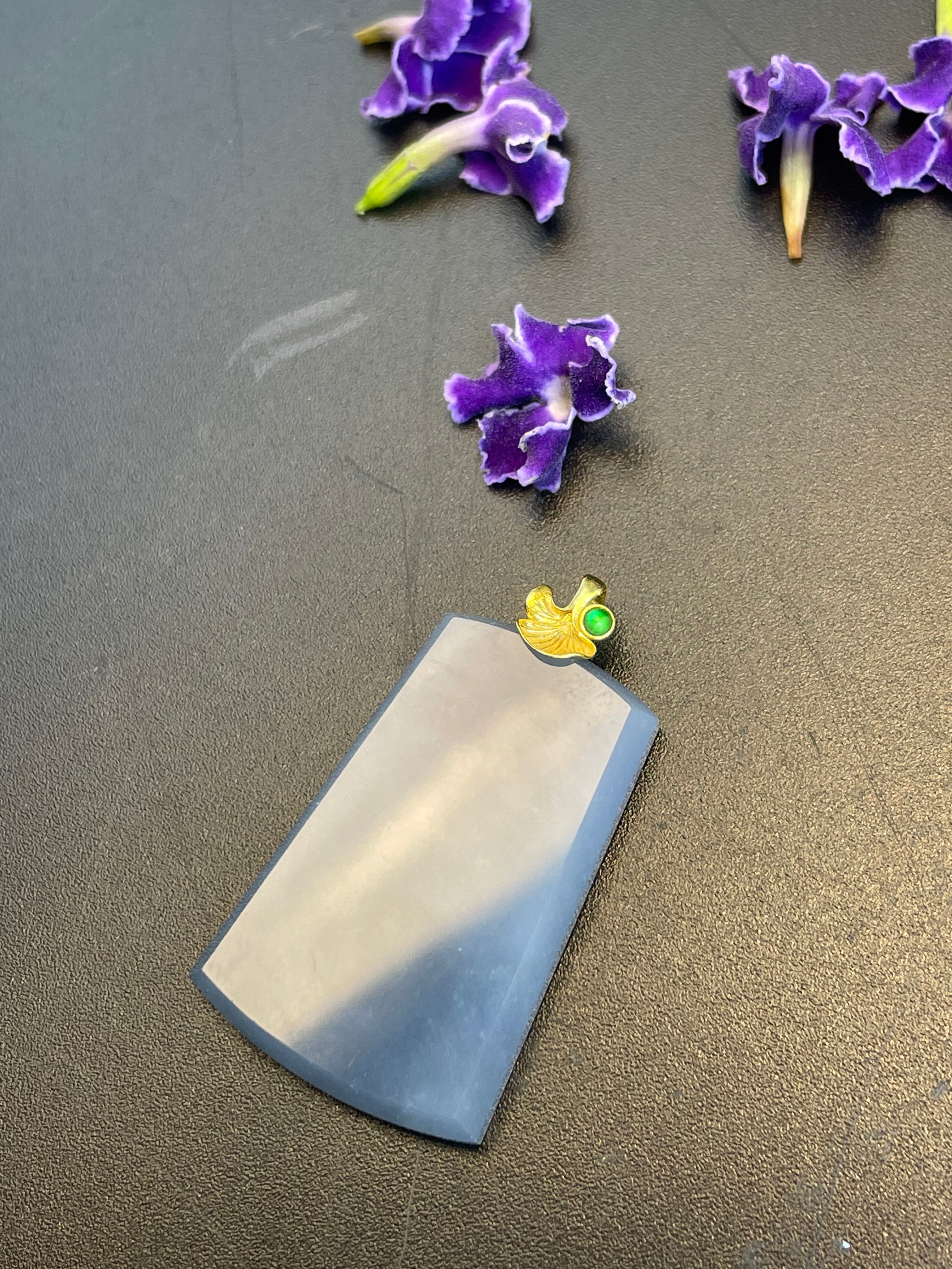 緬甸天然翡翠無事牌吊墜
