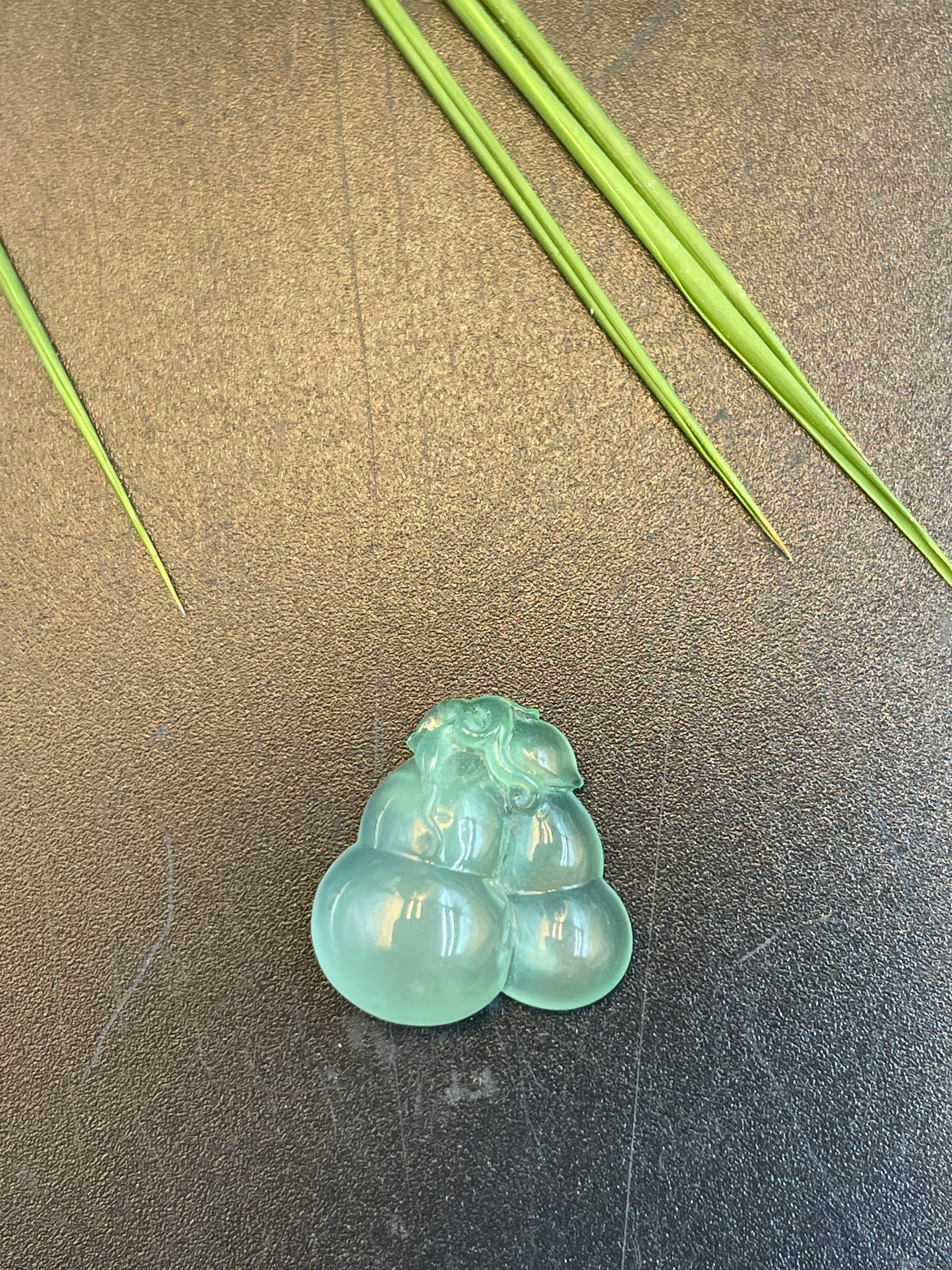 緬甸天然翡翠冰晴福祿雙全吊墜