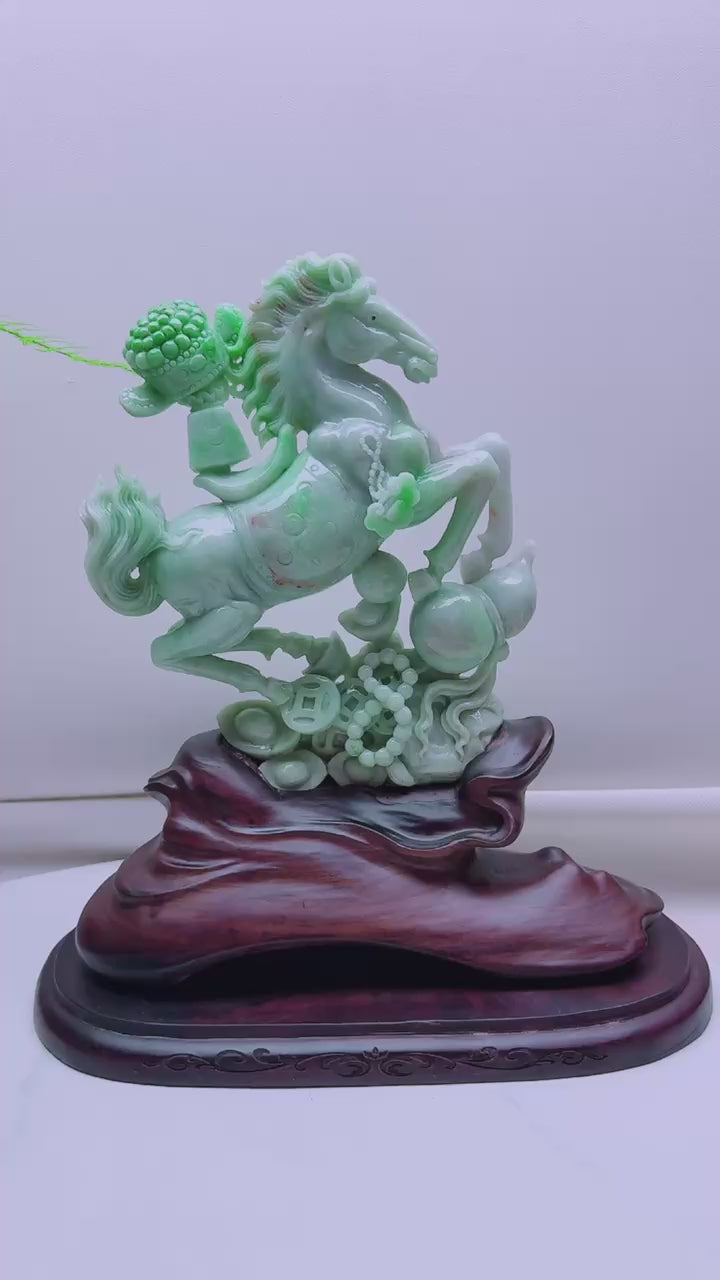 翡翠马到成功擺件