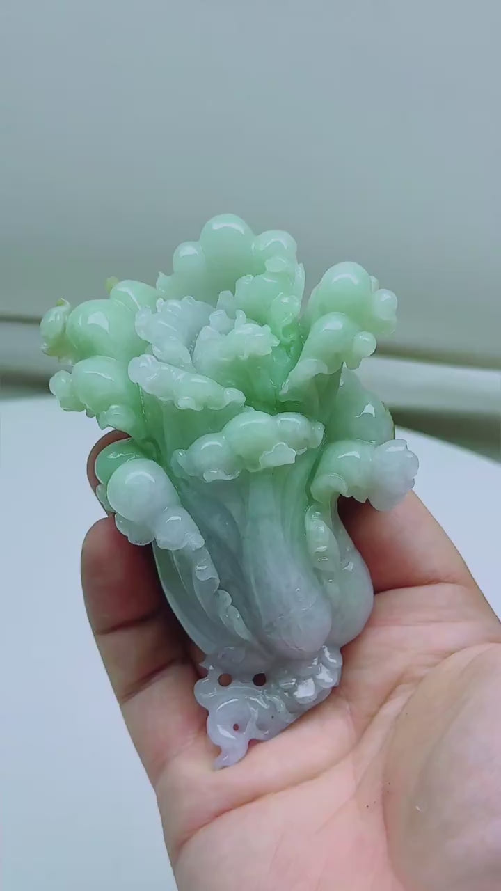 翡翠精品小白菜擺件