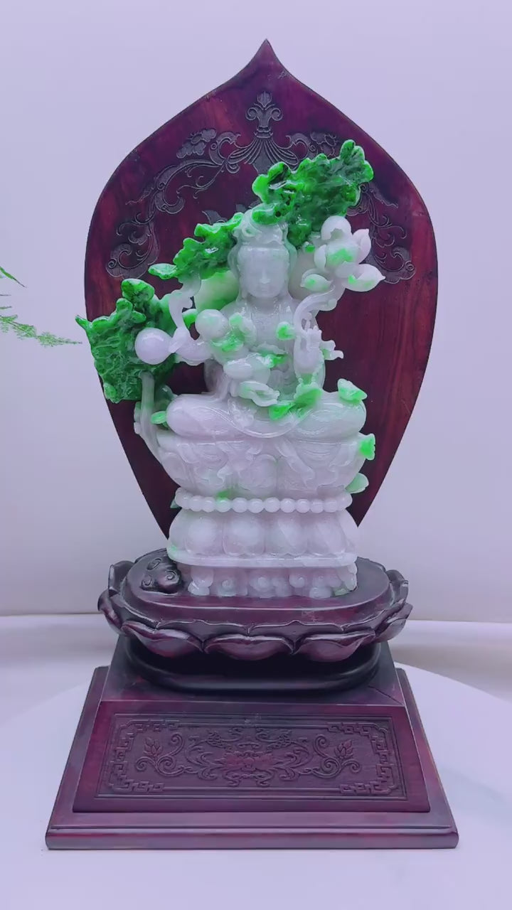 翡翠送子觀音擺件