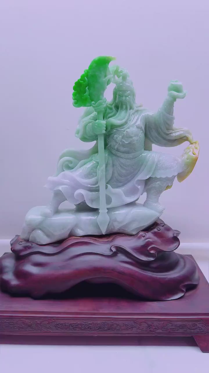 翡翠 關公擺件