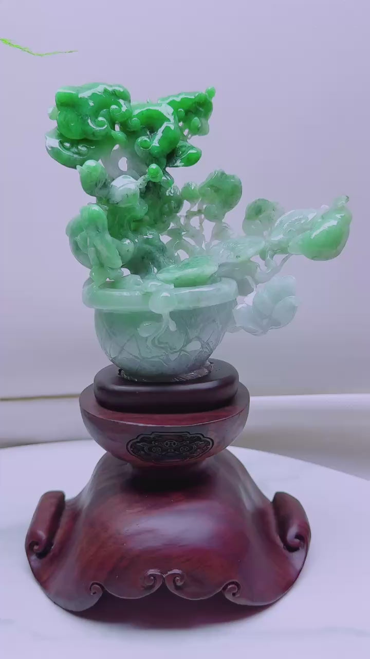 翡翠如意满满擺件
