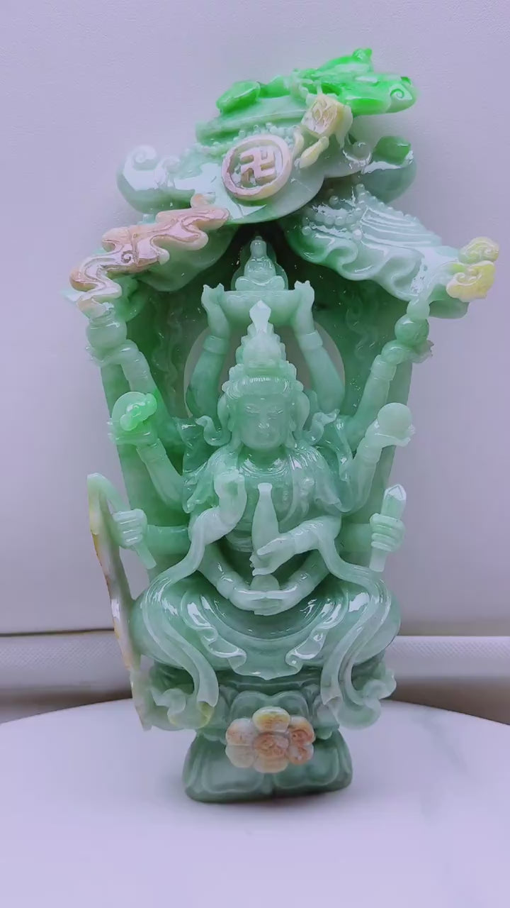 翡翠千手觀音擺件