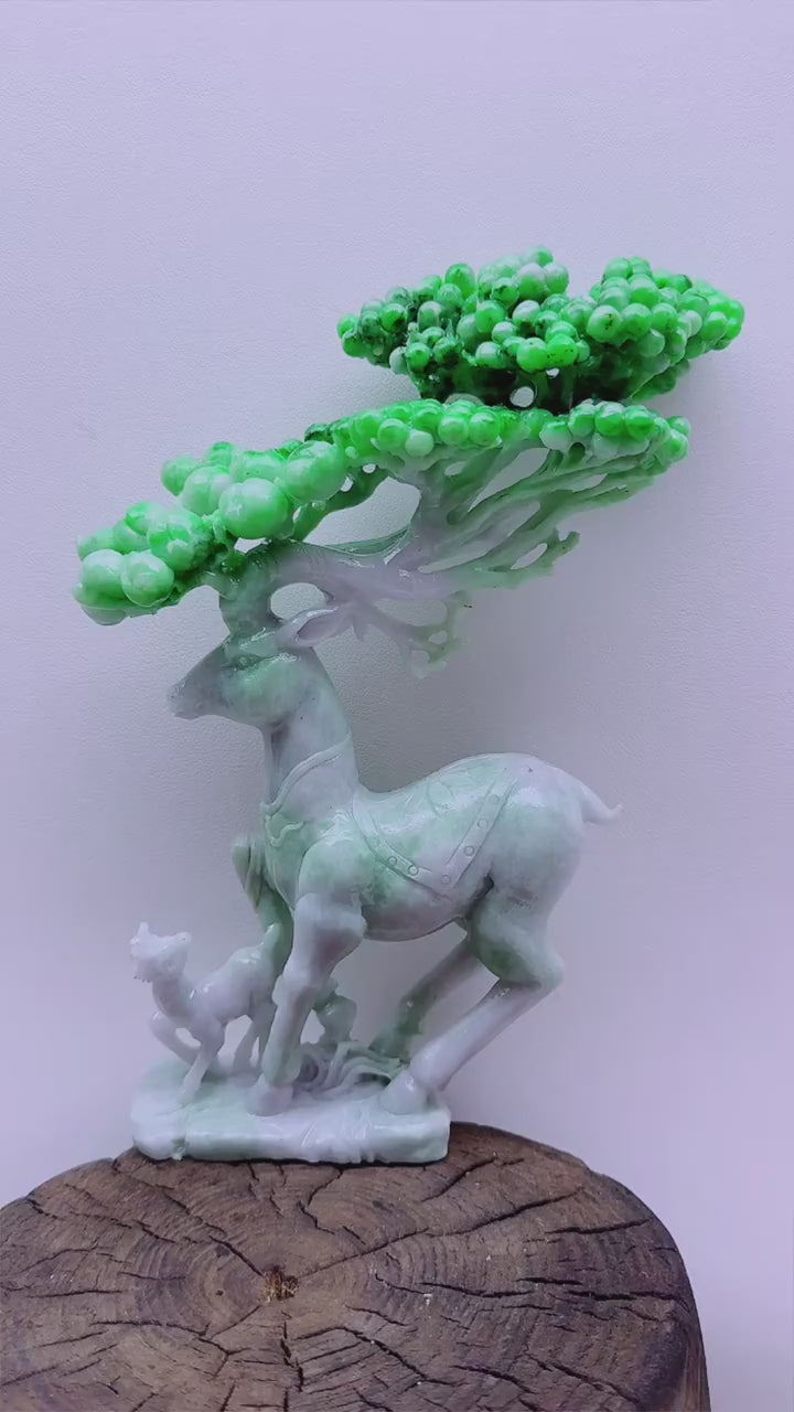 翡翠福祿同枝擺件
