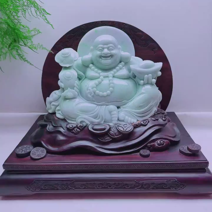 翡翠彌勒擺件