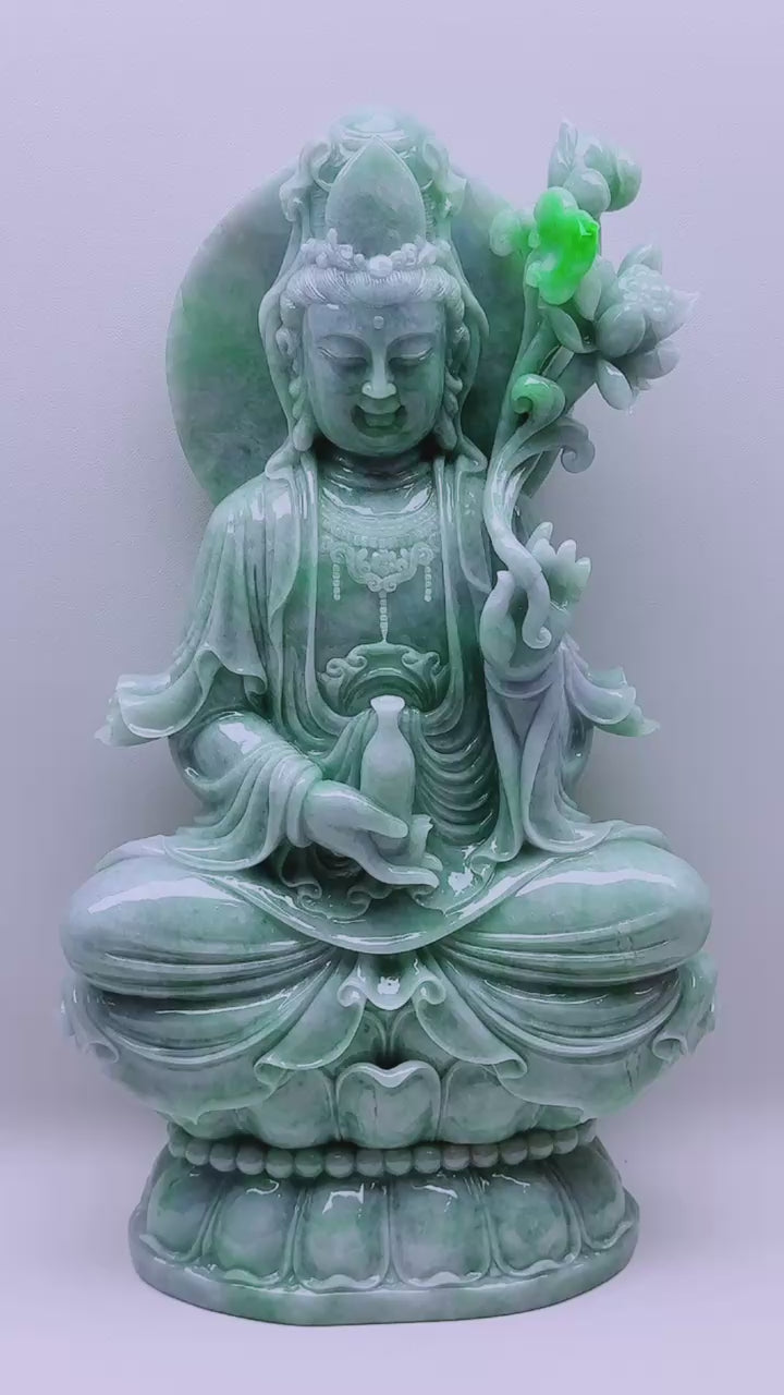 翡翠大尺寸精品觀音擺件