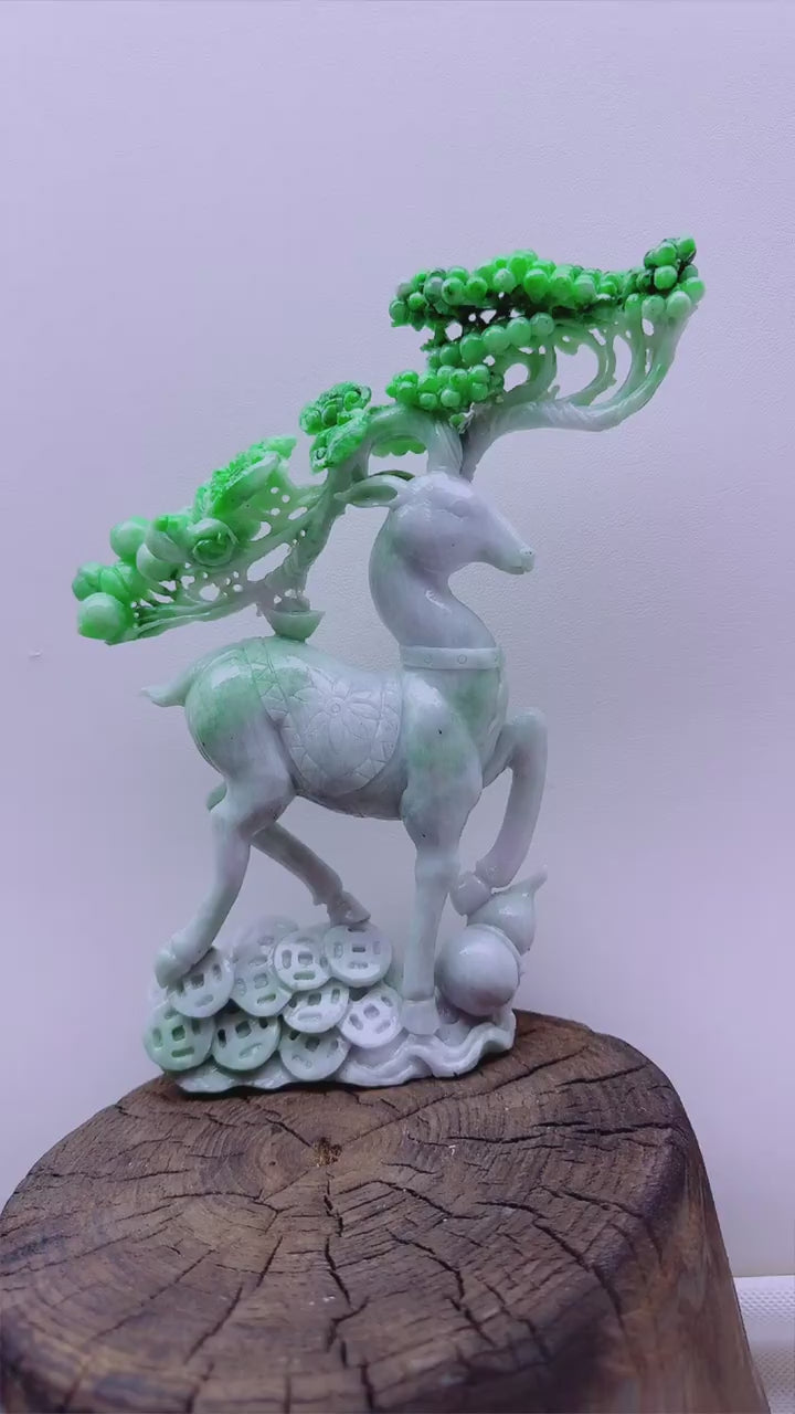 翡翠福禄双全擺件