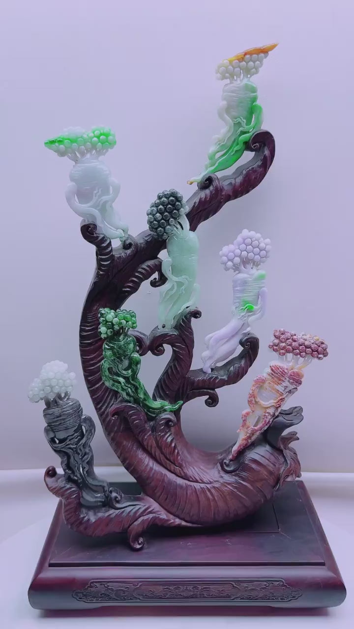 翡翠 多彩人生擺件