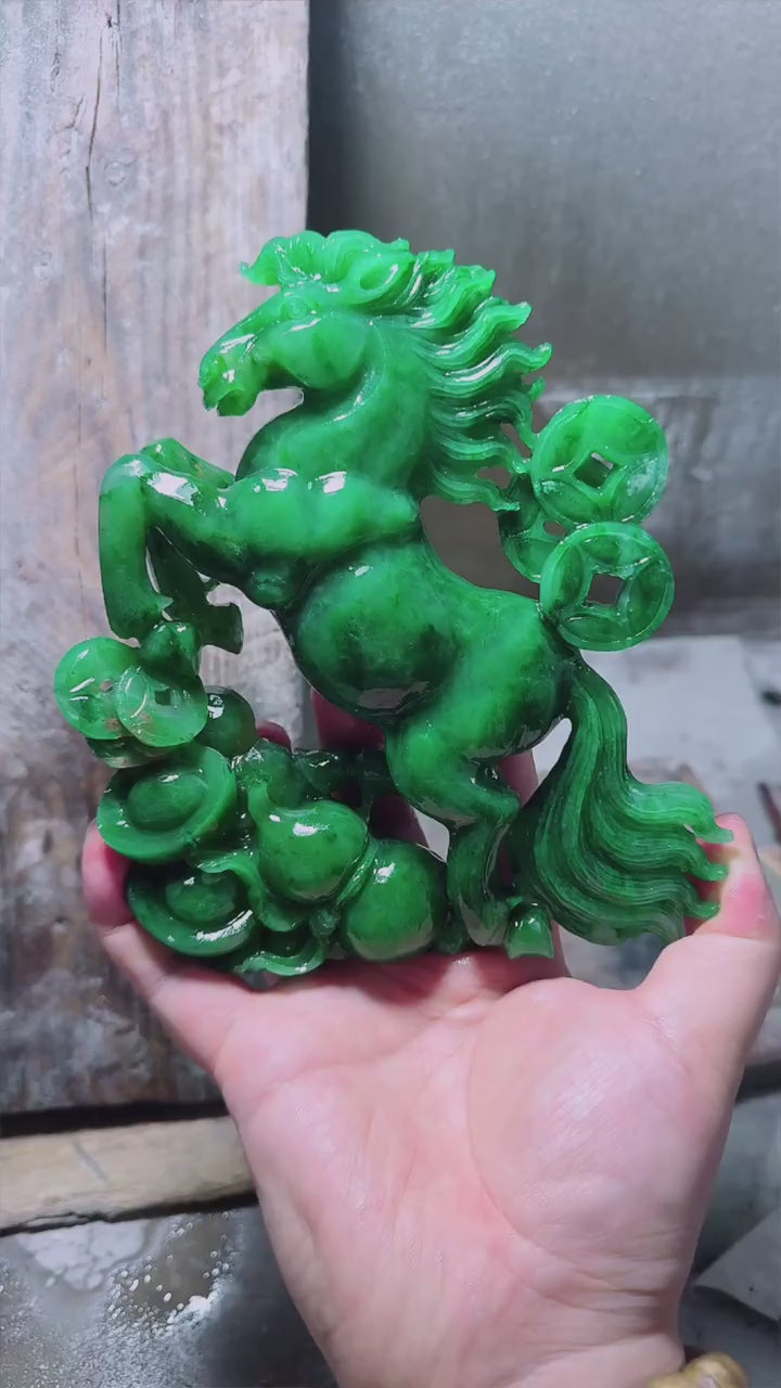 非洲翠馬到成功擺件