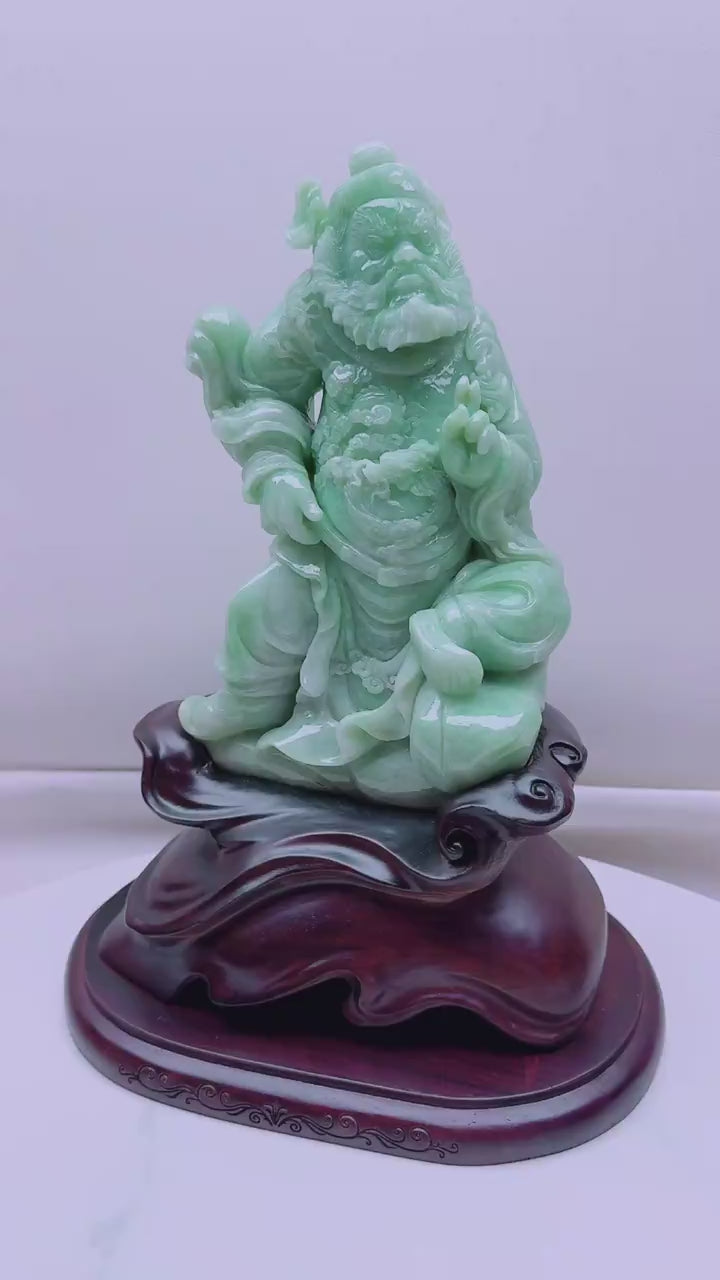 翡翠关公擺件