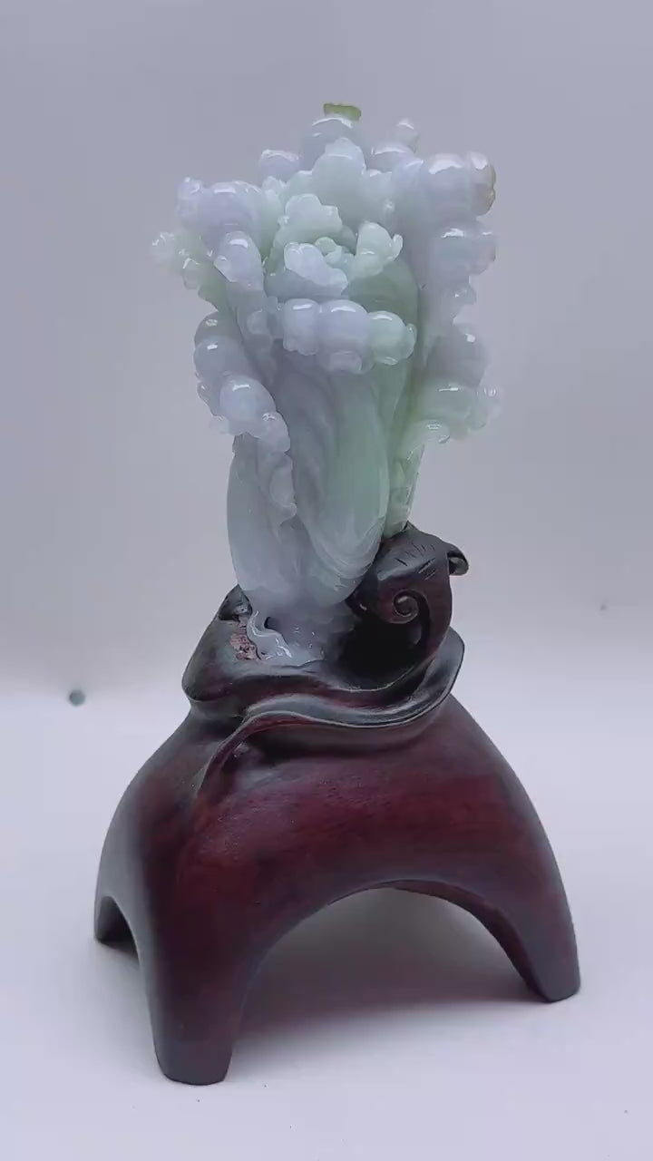 緬甸天然翡翠玉石精雕百财擺件