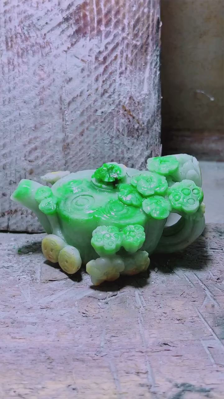 翡翠蓮蓬壺擺件